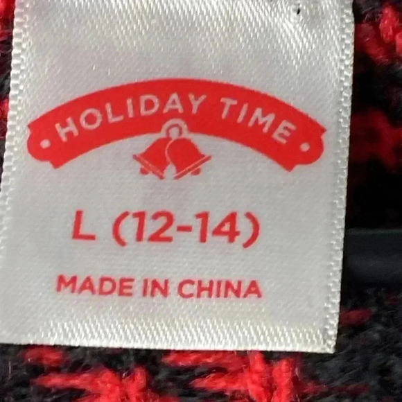 HOLIDAY TIME WO SIZE LARGE 12/14 CHRISTMAS SWEATER  MISSING TASSELS - Picture 6 of 10